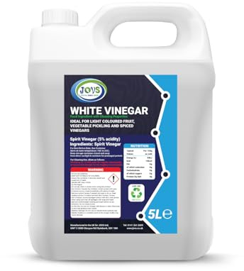 JOVS White Vinegar 5l | 5% Acidity Food Grade | Perfect for White Vinegar Cleaning, Pickling, Cooking and Baking | Natural Multi-purpose Mould Remover and Household Cleaner