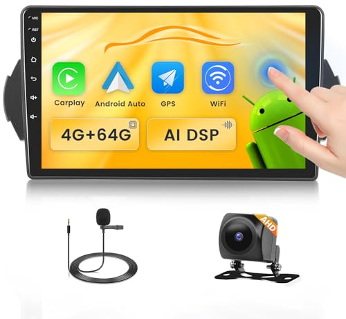 Fuluku 4+64G Android Autoradio per Fiat Egea 2015 2016 2017 2018 2019 2020 con Wireless Carplay&Android Auto, 9'' IPS Touch Screen Radio con Bluetooth 5.0/GPS/Telecamera posteriore/FM/WiFi/SWC