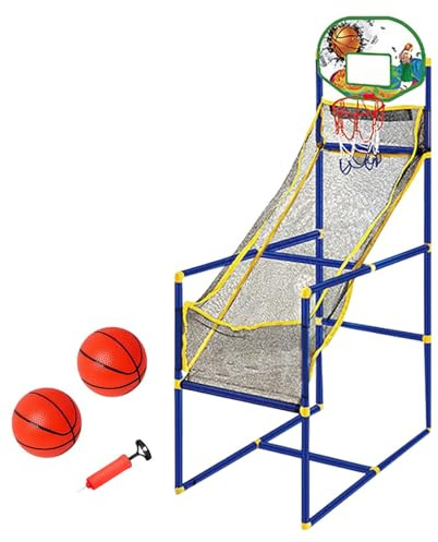 predolo Panier de Basket pour Enfants, Jeu D'arcade, Jeu Sportif, Installation Intérieure et Extérieure, Hauteurs Réglables pour Garçons, Cadeau pour, Machine et 2 balles