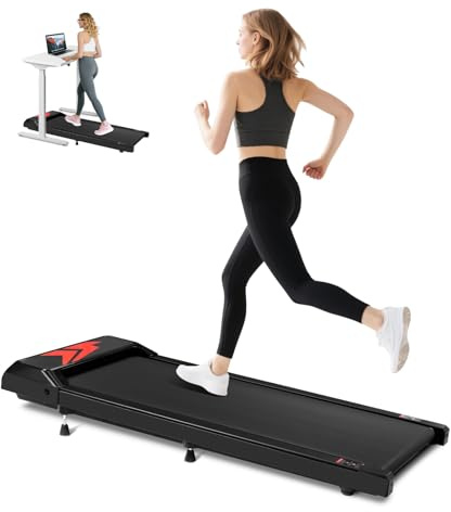 Cozary Cinta de Correr, 4 en 1 Cinta De Andar para Casa con 5% de Inclinación y Asa, 2.5HP para Debajo del Escritorio Oficina, Walking Pad, Velocidad de 2-6KM/H con Pantalla LED, Control Remoto y App