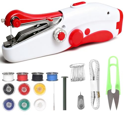 Máquina de Coser Eléctrica Portátil, Mini Máquina Coser Manual, 2 Velocidades y Costura Rápida, Compacta, Ligera y Fácil de Usar, Ideal para Ropa, Telas y Viajes