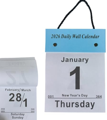Calendario 2026, agenda giornaliera a strappo, da gennaio a dicembre, calendario da appendere con spazio di scrittura trasparente, ideale per camere da letto, uffici, aule, hotel, appartamenti
