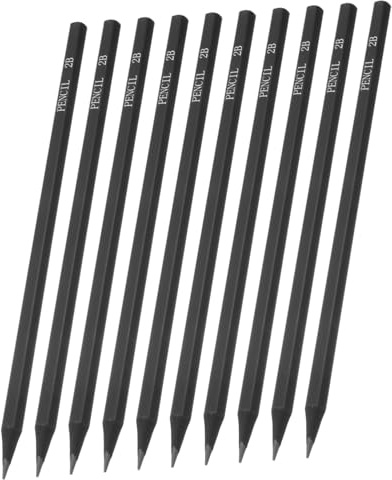Uonlytech 10 pièces Lot de Crayons Hexagonaux à Tige Noire pour Dessin et Esquisse Mine Graphite Lisse pour Artistes et Étudiants Prise Main Confortable Antidérapante