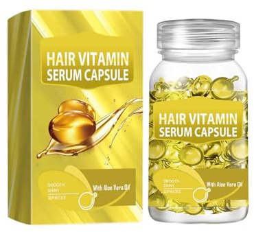 2PCS Hair Vitamin Capsule Keratin Oil Fast Restore Soft Smooth Shiny Hair Care Nourish Repair Hair (A)
