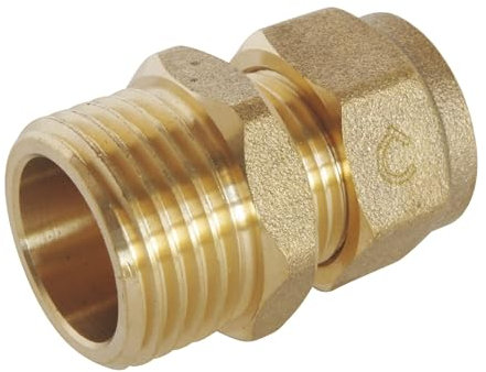 SOMATHERM FOR YOU - Raccord droit à compression (à visser) pour tube PER Ø12 - Mâle 15/21 (1/2'')