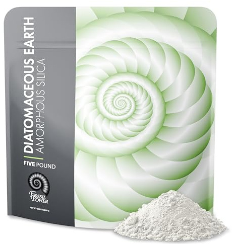 FOSSIL POWER Diatomaceous Earth Powder – 5lb Bulk - Natural Food Grade, Multi-Purpose Powder for Home, Garden, and Pets – Non-Toxic Insect Control, Odor Absorber, and More – Safe for Humans and Pets