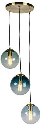 QAZQA pallon - Suspension - 3 lumière - Ø 450 mm - Laiton - Art Deco - éclairage intérieur - Salon I Chambre