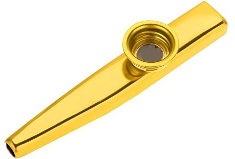 Kazoo Pour Enfants, Kazoo Flute Mouth en métal Accessoire d'instrument de musique (Or)