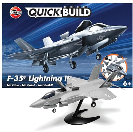 Airfix QUICKBUILD Model Aircraft Kits - J6040 F-35B Lightning II Model Building Kit for Kids 6+, Construction Plane Toys for Boys - Fighter Jet & Toy Aeroplane Sets, Plane Enthusiast Gifts