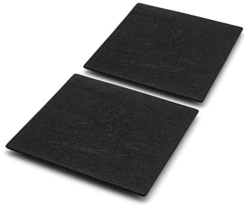 TIKUSAN Lot de 2 assiettes à sushi carrées fabriquées au Japon, assiettes en céramique pour dîner, fête, restaurant, apéritif, viande, dessert (noir)