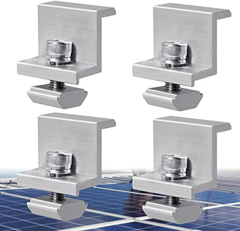 Solarmodulhalterung Endklemme Kit - 30mm Solarmodul Randklemme Klammern, Befestigung Solarmodulhalter mit Schrauben und Muttern für Solarmodul Montage, für Wohnmobil, Dach, Camping, Wohnwagen, Van