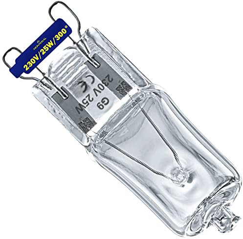 MONTERAL Ampoule Halogène G9 pour Four 230V 25W 300°С Ampoule Halogene 00607291 607291 pour Bosch pour Siemens pour Balay Garantie de 10 Ans