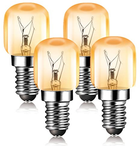 EXTRASTAR 4 Lampadine per forno, Lampadina a incandescenza, Lampadineluce al Tungsteno 20w attacco E14, Per forno, lampade di sale, 2700K Non dimmerabile