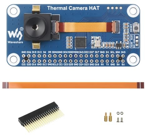 waveshare Long-Wave IR Thermal Imaging Camera Module, 80×62 Pixels, 90°FOV, with 40PIN GPIO Header Connector, Wide Angle Version