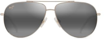 Maui Jim Unisex Hauoli Sunglasses, Shiny Light Gold w/Crystal, 59-12-145