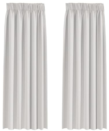 BellaHills Blackout Curtains Pencil Pleat Bedroom Curtain Panel for Privacy Protected Thermal Insulated Window Treatment for Living Room 2 Panels, 90 x 90 Inch, Stone