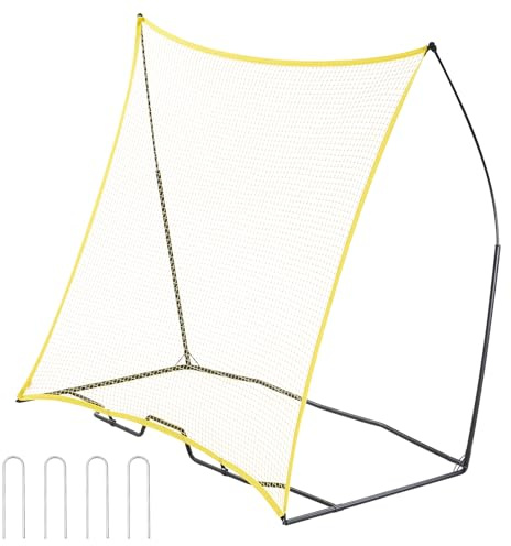 VEVOR Filet de Rebond Football, 213,3 x 213,3 cm, rebondisseur pour entraînement Football, en Fer et Polyester, Mur de Rebond Football Sportif avec Sac Portable, pour entraînement en Solo, Les Passes