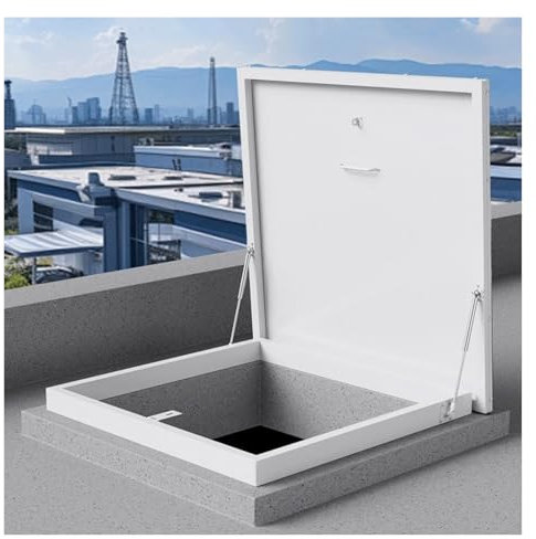 Trampilla de tejado galvanizada, impermeable, placa de cubierta de claraboya, tapa de trampilla de mantenimiento, puerta antirrobo, 6 cm de alto, ático, sótano, escaleras, tapa de salida(19.68x19.68x2