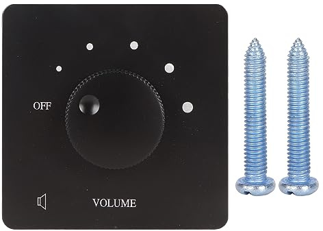 50W Wall Volume Control, 5 Gears Tuning Knob Controller for Home Speakers (Black)