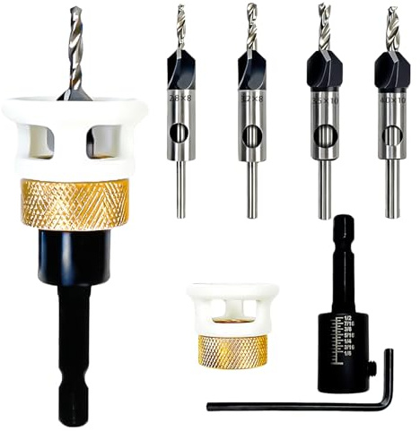 6PCS Svasatore per Legno,Hss-M2 Punte per Legno Svasatore Pratica Impugnatura Esagonale Da 1/4,Punte Trapano Legno Perfetta per La Lavorazione Del Fai Da Te