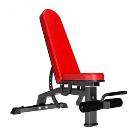 Viktbänk Hopfällbar, Träningsutrustning for Hemmaträning, Professionell Bänkpress Magbräda, Ryggstöd Justerbart i 13 Positioner(Red)