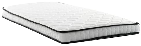YAIXBNG Fjädermadrass, mått: 90 × 200 cm, tjocklek: 12 cm, hårdhetsgrad: H3, med ergonomiska moduler och avlastning av ländryggen; rullad madrass