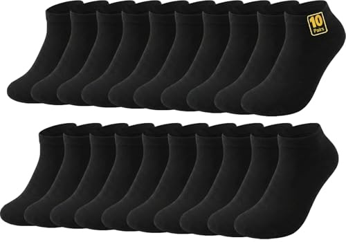 Wamicu 10 Paires Chaussettes Basses Homme Femme - Coton Socquettes Peigné