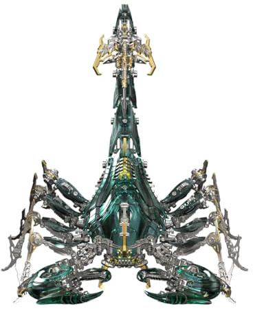 Shadowstrike 3D-modellbyggsats i metall, 1073 delar, mekanisk robot, skorpion, gör-det-själv-metallpussel med rörliga leder, futuristisk metallmodell för samlare och teknikfans (grön)