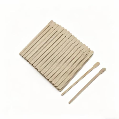 Zhcwldmi Lot de 200 spatules en bois - Bâtonnets en bois et spatules de bouche, spatules à cire et bâtonnets de cire, bâtons de glace en bois, bâtons cosmétiques pour épilation, crèmes et travaux