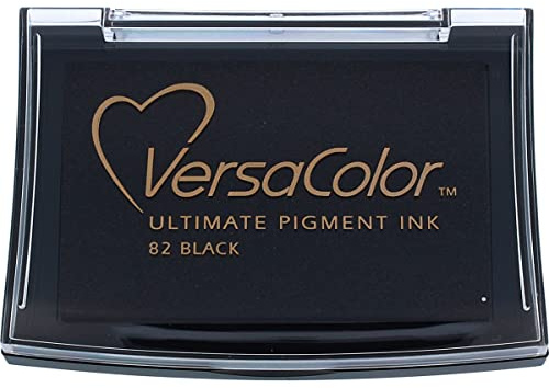Tsukineko Full-Size VersaColor Ultimate Pigment Inkpad, Black , 4 x 4 cm