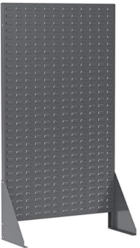 Akro-Mils 30661 Heavy Duty Single-Sided Steel Louvered Panel Standing Storage Rack Garage Organizer for Mounting AkroBin Storage Bins, 36-Inch L x 13-Inch W x 66-Inch H, Grey