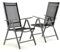 Nexos Trading 2er Set Klappstuhl Komfortbreite Hochlehner Gartenstuhl Campingstuhl Liegestuhl – Sitzmöbel Garten Terrasse Balkon – Stuhl aus Aluminium - schwarz