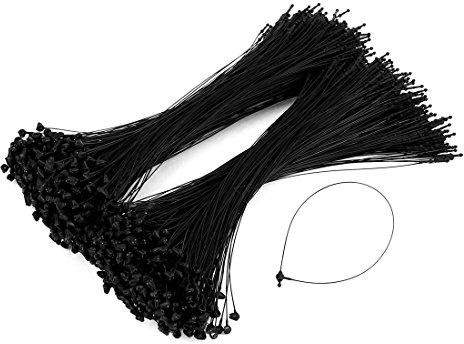 sourcing map 7 1000 Pcs Nero A Scatto Perno Bloccaggio Anello Tag Plastica Fissaggio Fascette A Gancio