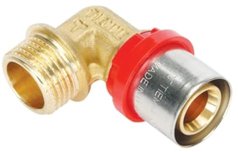 Raccordo press curvo M Compact 16 x2,0-1/2 per tubo multistrato a pressare