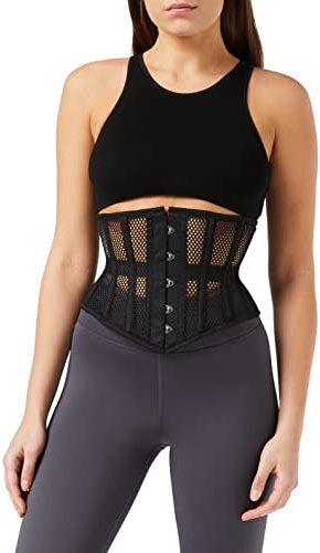 EC EXPO CITY Corsé de acero deshuesado debajo del busto para mujer, entrenador de cintura y cincha resistente, moldeador de cuerpo de reloj de arena, corsés bustier para entrenamiento de cintura