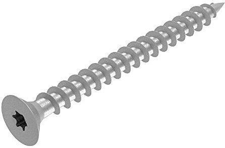 SECCARO Lot de 150 vis à bois pour panneaux d'aggloméré 5 x 60 mm, en acier inoxydable V2A VA A2, filetage complet, TX/six pans creux