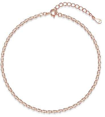 Cangall silver fotkedjor för kvinnor, 925 sterlingsilver vristlänk armband, flexibel justerbar fotkedja, sommar barfota strand silver vristlänk vid fotleden, silver fotspänne fotband fotsmycke, 27