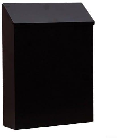 Briefkasten Safe Outdoor Briefkasten mit Wandschloss Europäisches Retro Design Briefkasten aus Metall Diebstahlschutz mit 2 Schlüsseln Schwarz
