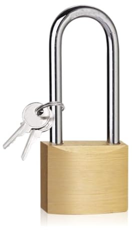 Candado de grillete de 40 mm de largo con llaves, cerradura de alta seguridad para uso en exteriores, ideal para cobertizo, gimnasio, almacén, garaje, puerta de jardín y unidad de almacenamiento de