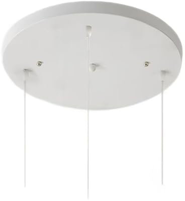 DESHOME Rosone Lampadario Soffitto Bianco 35cm Rotondo Rosone Cilindrico in Metallo 3 Fori Kit Fissaggio Rosone Soffitto Accessori per Lampada a Sospensione, Plafoniere, Appendere Fixture