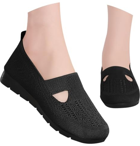 Nuoke Chaussures décontractées pour Femmes, Printemps, été et Automne, légères, Respirantes, en, Semelle Souple, Confortables Cuissardes Marron Plates