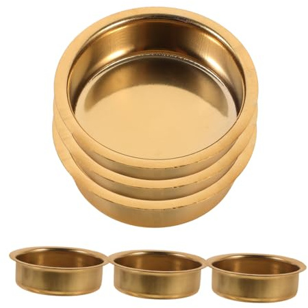 OUNONA Lot De 6 Disques Intérieurs pour Encensoir en Acier Inoxydable Doré 60x50x17 Mm sans Trou, Porte-Parfum Compact Et Léger pour Remplacement Table Aromathérapie Maison