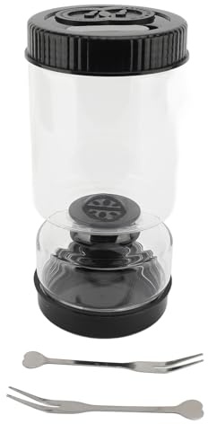 Qcwwy Pot de Cornichon filtré, Récipient de Cornichon avec Passoire, Séparateur de Jus de Pot à Rabat en Verre avec Couvercle Hermétique pour Jalapeno Cornichons Olives Oignons et