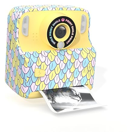 PixiPrint - Fotocamera istantanea per bambini, multicolore, stampa in bianco e nero veloce - Mob