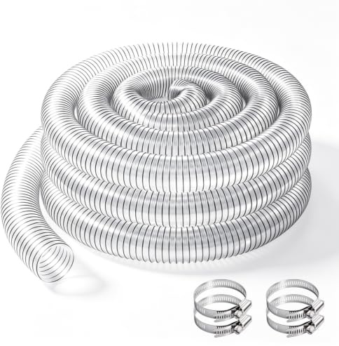 50 mm transparent PVC-dammuppsamlingsslang universell | Spiralslang dammsugarslang, sugslang för verkstad, dammsugare och dammpump