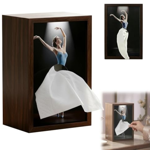 HBSFBH Boîte À Mouchoirs En Forme De Ballerine En Bois Élégante Pour Maison, Bureau, Voiture, Table De Chevet, Voyage