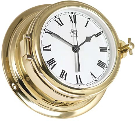 Delite Schatz 450C Midi - Orologio da nave, in ottone lucido, 155 mm