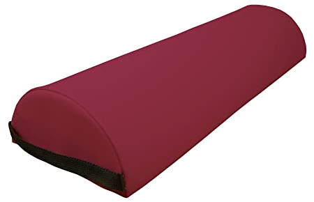 ZEN - Mezzo cilindro grande per lettini terapeutici & massaggio 60x23x11cm - Rotolo per piedi & ginocchia - Rullo semicircolare per posizionamento su schiena & lato - Accessori massaggi (bordeaux)