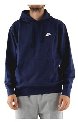 Nike M NSW Club Hoodie PO BB Sweat-Shirt Homme, Bleu (Midnight Navy/White), L