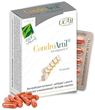 CondroArtil® - Colágeno Tipo 2 UC-II® No Desnaturalizado - Ayuda a Fortalecer los Huesos y Cartílagos - Contribuye a la Formación y Mantenimiento del Tejido Conectivo - 30 Cápsulas - 100% Natural